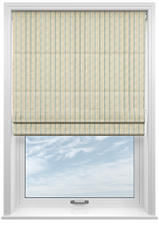 Emily Bond George Stripe Print, Fern - Roman Blind